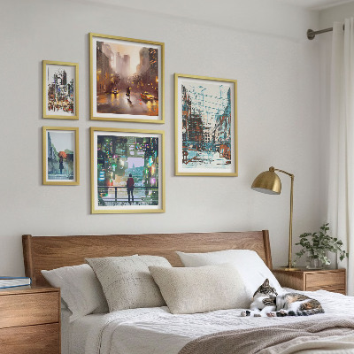 Ensemble de 5 tableaux Paysages urbains modernes