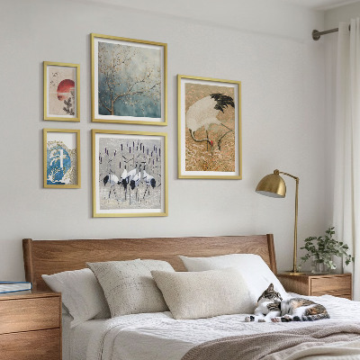 Ensemble de 5 tableaux Peintures naturalistes élégantes d'oiseaux