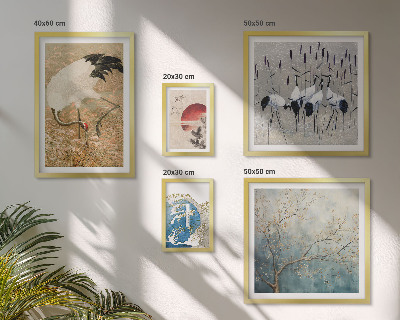 Ensemble de 5 tableaux Peintures naturalistes élégantes d'oiseaux