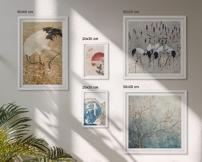 Ensemble de 5 tableaux Peintures naturalistes élégantes d'oiseaux