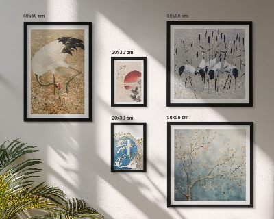 Ensemble de 5 tableaux Peintures naturalistes élégantes d'oiseaux
