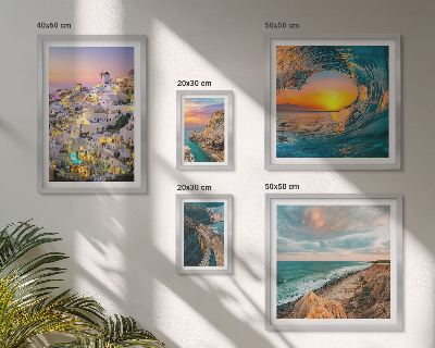 Lot de tableaux encadrés Paysages et plages du bord de mer