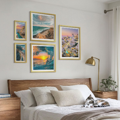 Lot de tableaux encadrés Paysages et plages du bord de mer