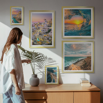 Lot de tableaux encadrés Paysages et plages du bord de mer