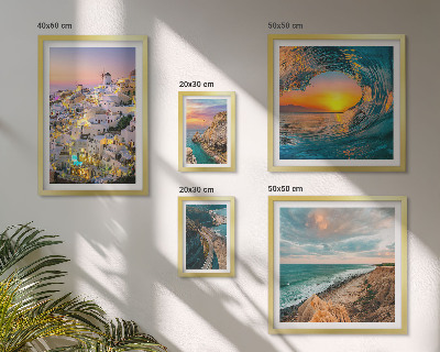 Lot de tableaux encadrés Paysages et plages du bord de mer
