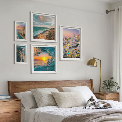 Lot de tableaux encadrés Paysages et plages du bord de mer