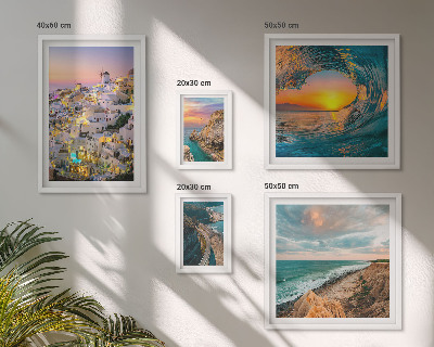 Lot de tableaux encadrés Paysages et plages du bord de mer
