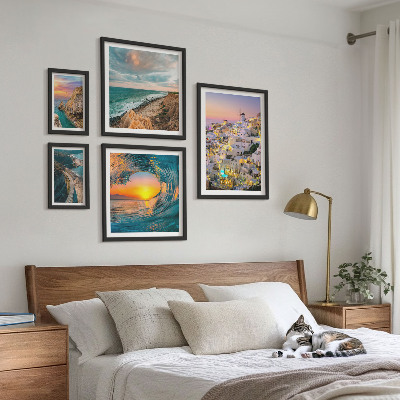 Lot de tableaux encadrés Paysages et plages du bord de mer