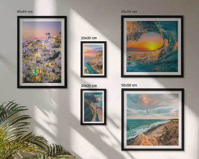 Lot de tableaux encadrés Paysages et plages du bord de mer