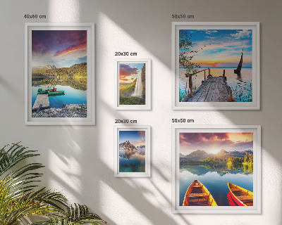 Lot de tableaux encadrés Paysages cascades lacs