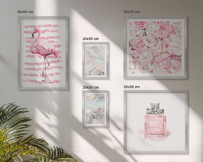 Lot de tableaux encadrés Des touches de rose élégantes ornées de fleurs flamant rose
