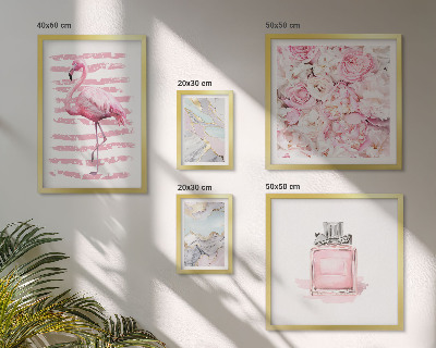 Lot de tableaux encadrés Des touches de rose élégantes ornées de fleurs flamant rose