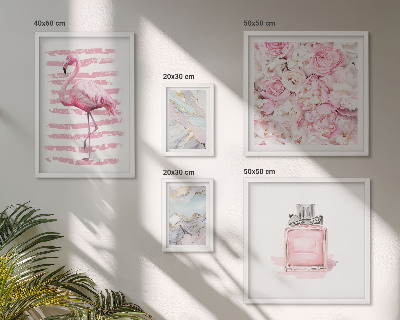 Lot de tableaux encadrés Des touches de rose élégantes ornées de fleurs flamant rose