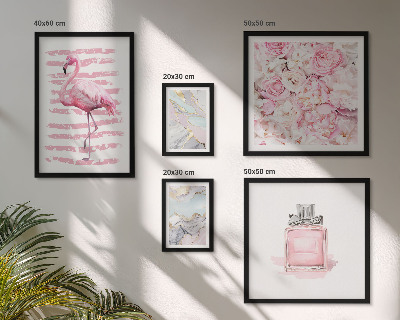 Lot de tableaux encadrés Des touches de rose élégantes ornées de fleurs flamant rose