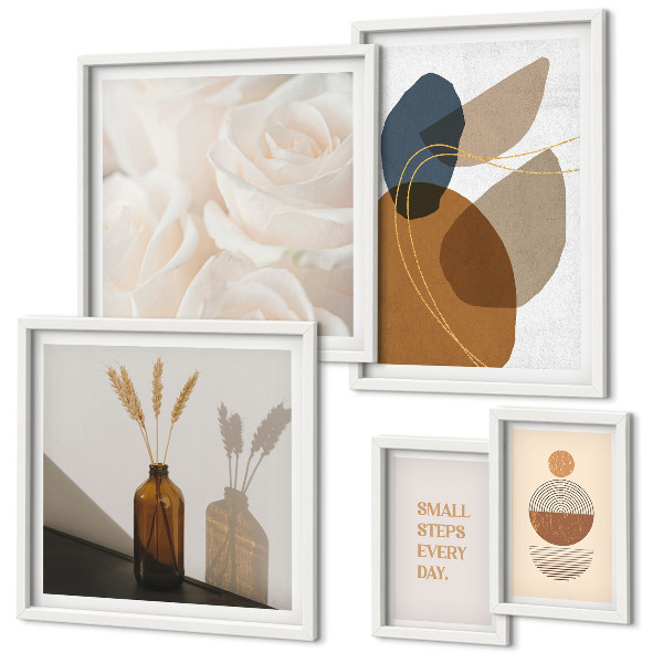 Lot de tableaux encadrés Décorations végétales bohèmes