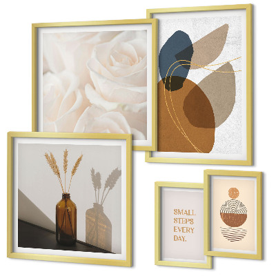 Lot de tableaux encadrés Décorations végétales bohèmes