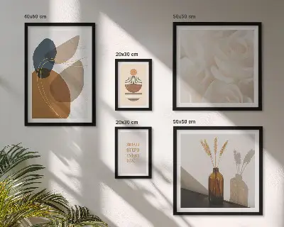 Lot de tableaux encadrés avec décorations végétales bohèmes