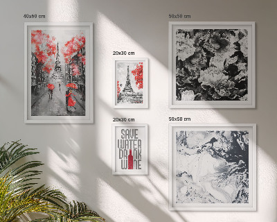 Ensemble de 5 tableaux Fleurs et motifs parisiens
