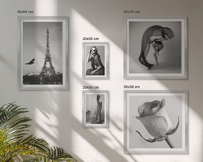 Lot de tableaux encadrés Paris élégant en noir et blanc