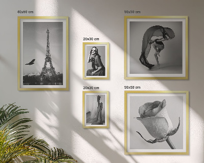 Lot de tableaux encadrés Paris élégant en noir et blanc