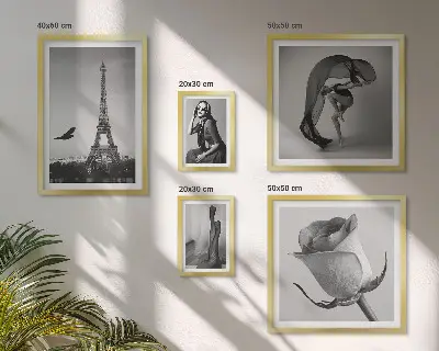 Lot de tableaux encadrés représentant Paris élégant en noir et blanc