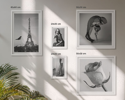 Lot de tableaux encadrés Paris élégant en noir et blanc