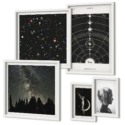 Inspirations cosmiques de la galaxie ensemble de 5 tableaux