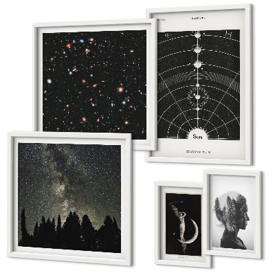 Ensemble de 5 tableaux Inspirations cosmiques de la galaxie