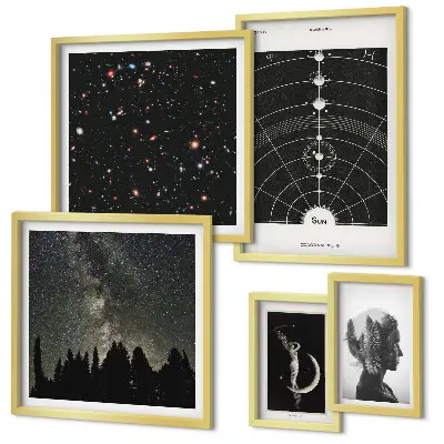 Inspirations cosmiques de la galaxie ensemble de 5 tableaux