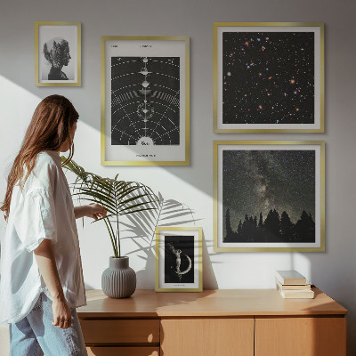Ensemble de 5 tableaux Inspirations cosmiques de la galaxie