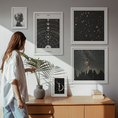 Ensemble de 5 tableaux Inspirations cosmiques de la galaxie