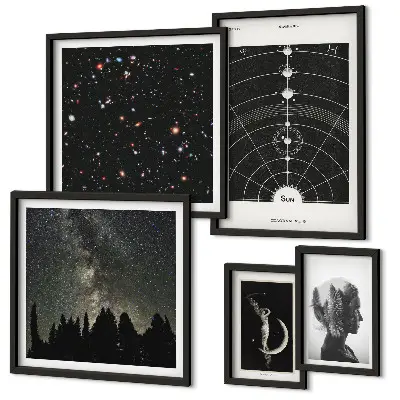 Inspirations cosmiques de la galaxie ensemble de 5 tableaux