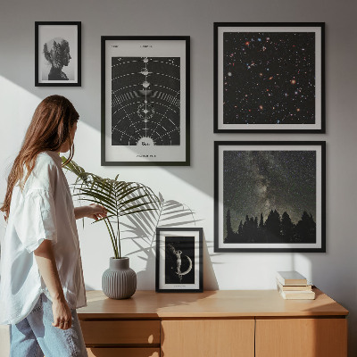 Ensemble de 5 tableaux Inspirations cosmiques de la galaxie