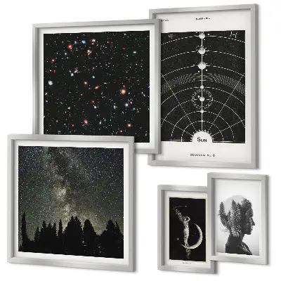 Inspirations cosmiques de la galaxie ensemble de 5 tableaux