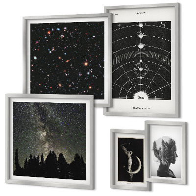 Ensemble de 5 tableaux Inspirations cosmiques de la galaxie