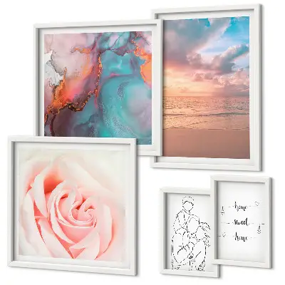 Paysages marins romantiques ensemble de 5 tableaux