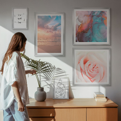 Ensemble de 5 tableaux Paysages marins romantiques