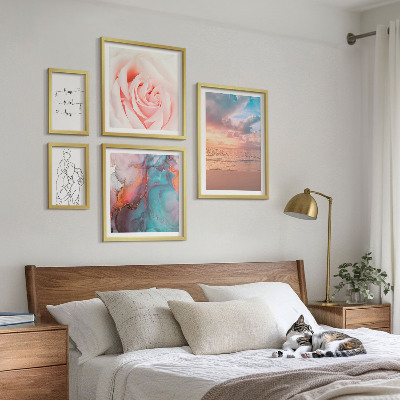 Ensemble de 5 tableaux Paysages marins romantiques