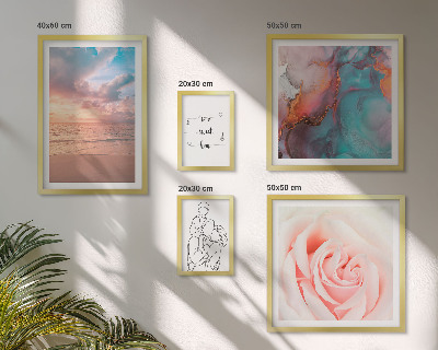 Ensemble de 5 tableaux Paysages marins romantiques