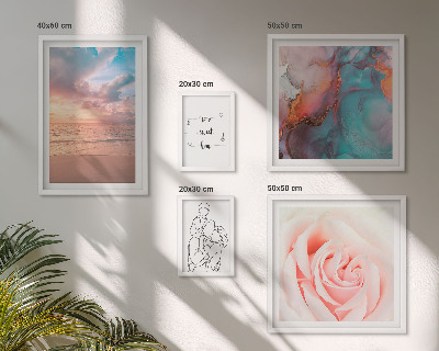 Ensemble de 5 tableaux Paysages marins romantiques