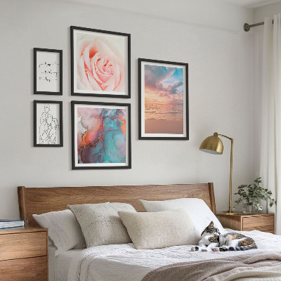 Ensemble de 5 tableaux Paysages marins romantiques