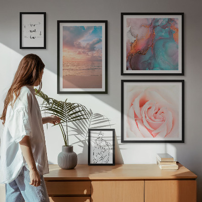 Ensemble de 5 tableaux Paysages marins romantiques
