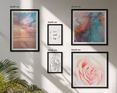 Ensemble de 5 tableaux Paysages marins romantiques