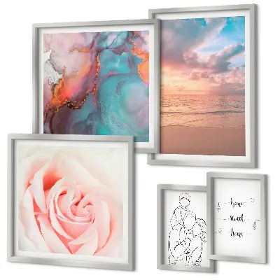 Paysages marins romantiques ensemble de 5 tableaux