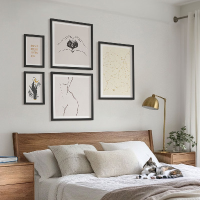 Lot de tableaux encadrés Motifs spatiaux minimalistes