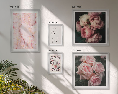 Tableau de décoration murale Fleurs roses style bohème