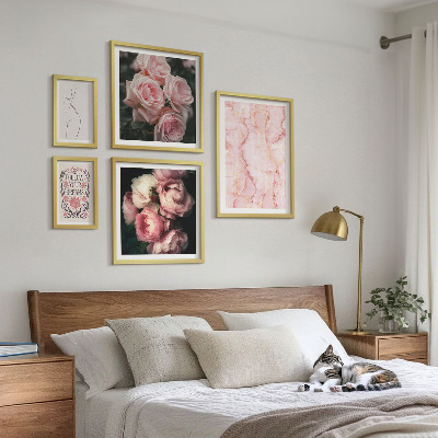 Tableau de décoration murale Fleurs roses style bohème