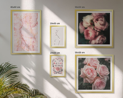 Tableau de décoration murale Fleurs roses style bohème