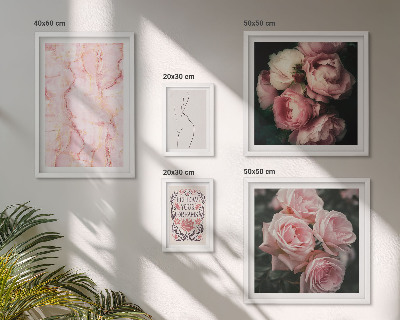 Tableau de décoration murale Fleurs roses style bohème