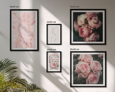 Tableau de décoration murale Fleurs roses style bohème